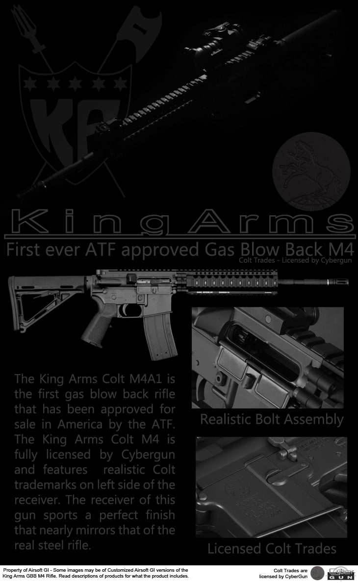 King Arms Full Metal Colt M4 Gas Blowback