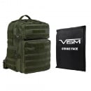 VISM Assault Backpack with 11X14 Soft Ballistic Panel (Green)