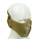 Bravo Airsoft Tactical Gear V4 Strike Metal Mesh Face Mask With Ear Protection (Tan)
