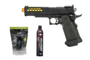 Gassed Up Player Package #30 ft. GE 3399 Hi-Capa Gas Blowback Pistol (Black/Gold)