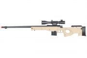 WELL MB4402TA2 Bolt Action Airsoft Rifle With Fluted Barrel And Illuminated Scope (Tan)
