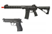 MGC4 MK2 Full Metal M4 AEG W/ ETU Airsoft Rifle & Tokyo Marui U.S. M9 GBB Airsoft Pistol Combo (Black)