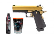 Raven Airsoft 4.3 Hi Capa GBB Airsoft Pistol Starter Package (Black & Gold)