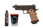 Vorsk Airsoft Pro 3.8 GBB Hi Capa Airsoft Pistol Starter Package (Tan & Bronze)