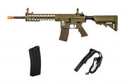 Combat Load Package #4 ft. Lancer Tactical LT-19 Gen 2 M4 Keymod AEG Airsoft Rifle Low FPS (Tan)