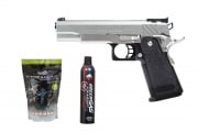 Gassed Up Player Package #16 ft. Tokyo Marui Hi-Capa 5.1 Tactical Custom GBB Airsoft Pistol (Silver)