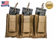 Tactical Assault Gear Triple MOLLE Shingle Pistol Enhanced Mag Pouch (Coyote)