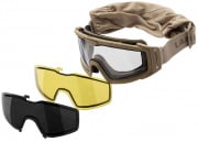 Lancer Tactical Rage Protective Airsoft Goggles (Tan/Smoke/Yellow/Clear Lens)