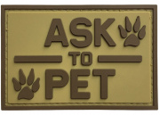 G-Force "Ask To Pet" PVC Morale Patch (Tan)