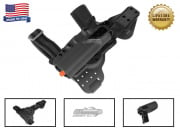 G-Code REAC RTI Tactical Drop Leg Panel & XST 1911 w/ Rail Right Hand Holster (Black)