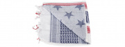 Lancer Tactical Multi-Purpose Shemagh Face Head Wrap With Blue Stars (Red/White/Blue)