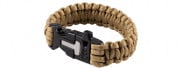 WoSport Multi-Function Survival Bracelet w/ Rope Cutting Tool, Whistle, and Fire Starter (Tan)