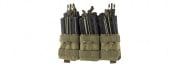 Lancer Tactical Adaptive Hook And Loop Triple Dual Mag Pouch (OD Green)