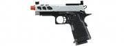 Lancer Tactical Stryk Hi-Capa 3.8 Gas Blowback Airsoft Pistol w/ Red Dot Mount (Black & Silver)