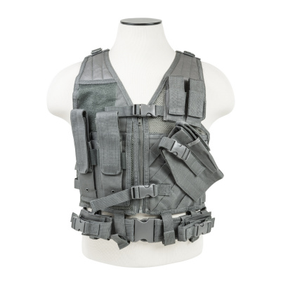 VISM Childrens Tactical Crossdraw Vest ( Urban Gray / XS - S )