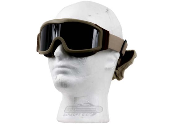 Lancer Tactical CA-203T Airsoft Safety Smoke / Clear / Yellow Multi Lens Kit Goggles Basic ( Tan )