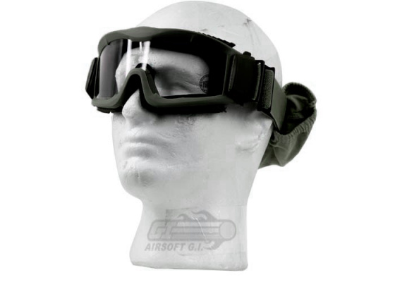 Lancer Tactical CA-221G Airsoft Safety Clear Lens Goggles Vented ( OD Green )