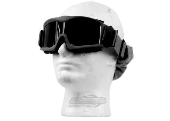 Lancer Tactical CA-223B Airsoft Safety Smoke / Clear / Yellow Multi Lens Kit Goggles Vented ( Black )