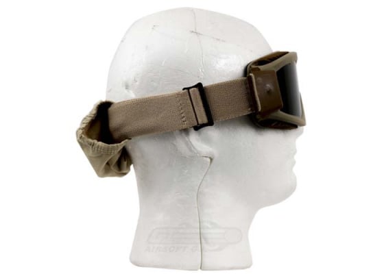 Lancer Tactical CA-223T Airsoft Safety Smoke / Clear / Yellow Multi Lens Kit Goggles Vented ( Tan )