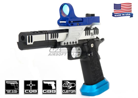 Targets on Sight Tigercat Two Tone Open Class GBB Airsoft Pistol ( Silver / Black )