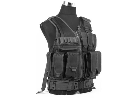 Defcon 600 Denier Tactical Crossdraw Vest ( Black )