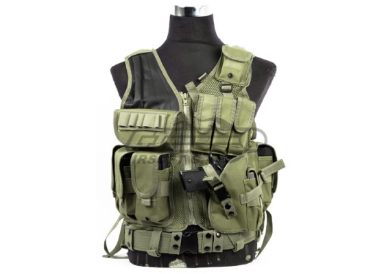 Defcon 600 Denier Tactical Crossdraw Vest ( OD Green )