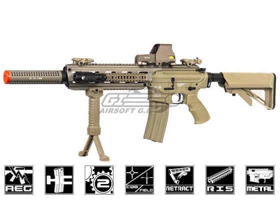 ICS CXP-16 L Pro M4 Carbine AEG Airsoft Rifle w Barrel Extension ( Tan )