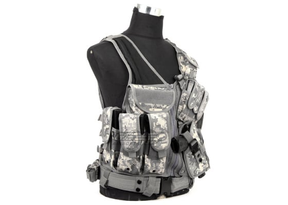 Lancer Tactical Crossdraw Vest w/ Holster ( ACU )