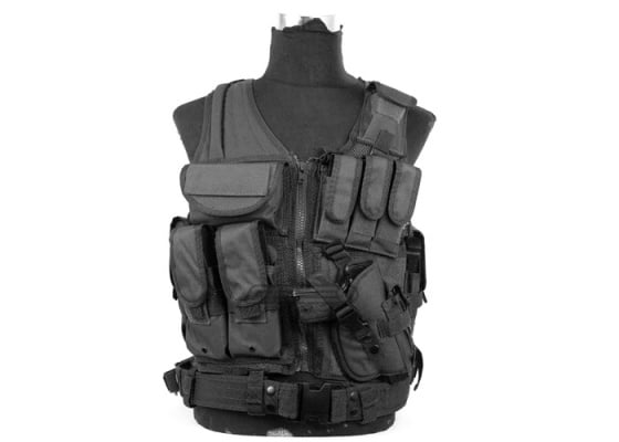 Lancer Tactical Crossdraw Vest w/ Holster ( Black )