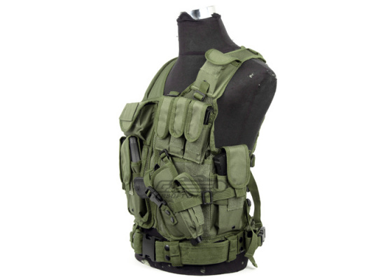 Lancer Tactical Crossdraw Vest w/ Holster ( OD Green )