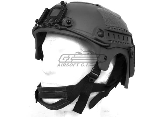 Tactical Crusader IBH Helmet W/ NVG Mount and Side Rail ( Black )