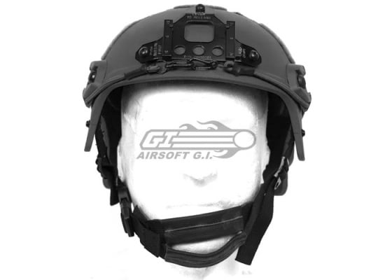 Tactical Crusader IBH Helmet W/ NVG Mount and Side Rail ( Black )