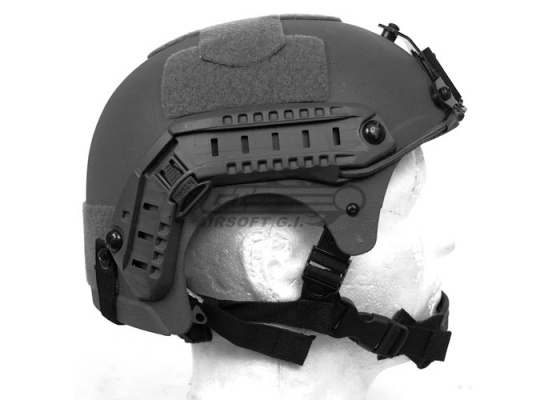 Tactical Crusader IBH Helmet W/ NVG Mount and Side Rail ( Black )