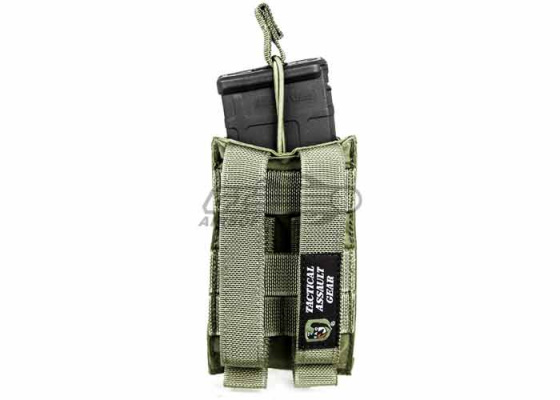 Tactical Assault Gear Single MOLLE Shingle Pistol Enhanced Mag Pouch ( Ranger Green )