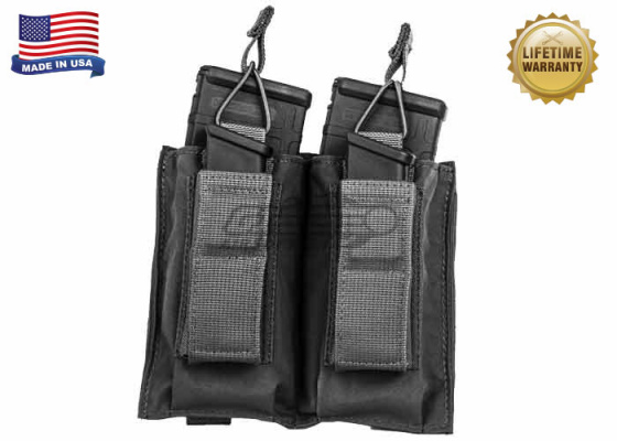 Tactical Assault Gear Double MOLLE Shingle Pistol Enhanced Mag Pouch ( Black )