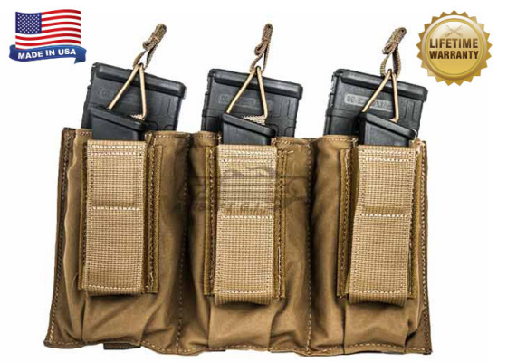 Tactical Assault Gear Triple MOLLE Shingle Pistol Enhanced Mag Pouch ( Coyote )