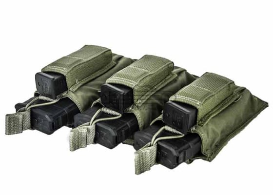 Tactical Assault Gear Triple MOLLE Shingle Pistol Enhanced Mag Pouch ( Ranger Green )