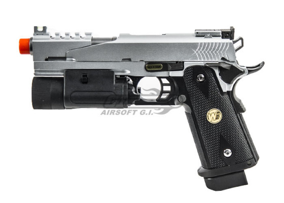 WE Silver Dragon 5.1 B 1911 Hi Capa GBB Airsoft Pistol ( Silver )