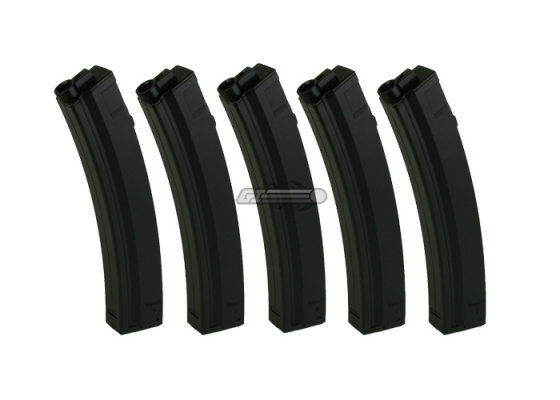 King Arms MK5 / MP5 100 rd. AEG Mid Capacity Magazine - 5 Pack ( Black ) King Arms MK5 / MP5 100 rd. AEG Mid Capacity Magazine - 5 Pack ( Black )
