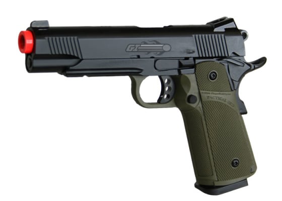 KJW M1911 Tactical GBB Airsoft Pistol ( Black / OD Green )