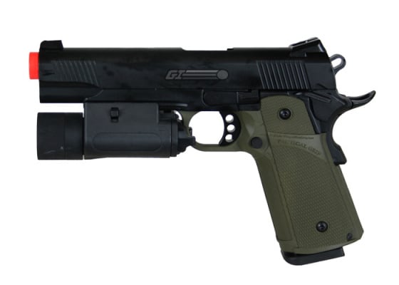 KJW M1911 Tactical GBB Airsoft Pistol ( Black / OD Green )