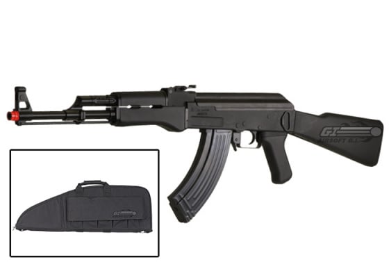 G&G Combat Machine CM RK-47 AEG Airsoft Rifle Bag Combo Pack ( Black )