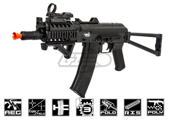 Lancer Tactical LT07R AKS74UN RIS Carbine AEG Airsoft Rifle ( Black )