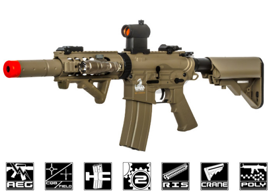 Lancer Tactical LT15T M4 SD Carbine AEG Airsoft Rifle ( Tan )