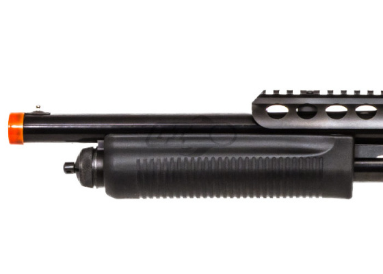 PPS M870 RIS Retractable Stock Shell Ejecting Gas Airsoft Shotgun ( Black )