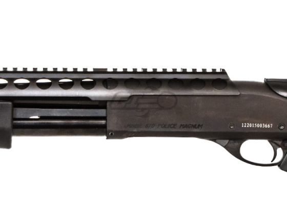 PPS M870 RIS Retractable Stock Shell Ejecting Gas Airsoft Shotgun ( Black )