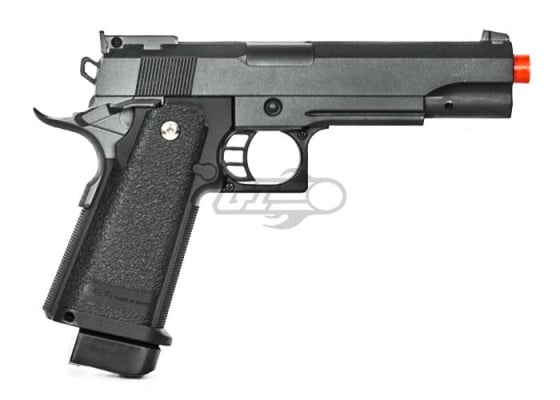 UK Arms G6 1911 Hi Capa 5.1 Spring Airsoft Pistol Laser & Barrel Extension Combo ( Black )