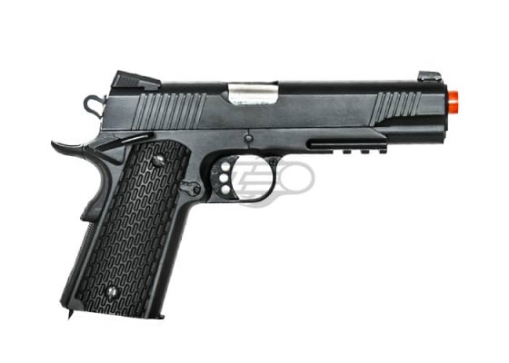 Double Eagle 1911 Metal Spring Airsoft Pistol w/ Rail ( Black )