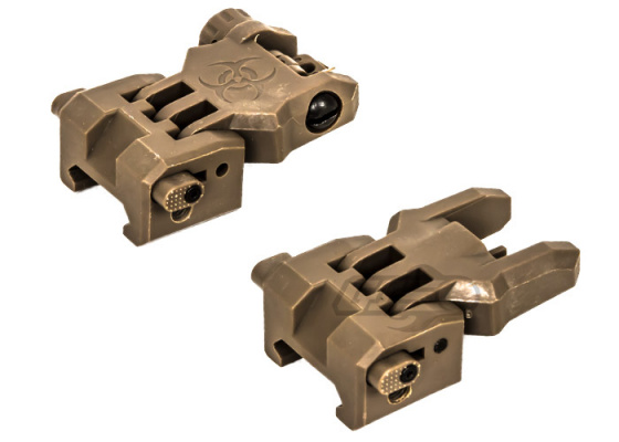 Tac 9 Industries Polymer Front and Rear Flip Sight Set ( Tan )