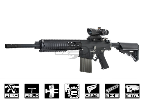 Knight's Armament Full Metal SR-25ER W/ETS AEG Airsoft Gun ( Black ) by ARES